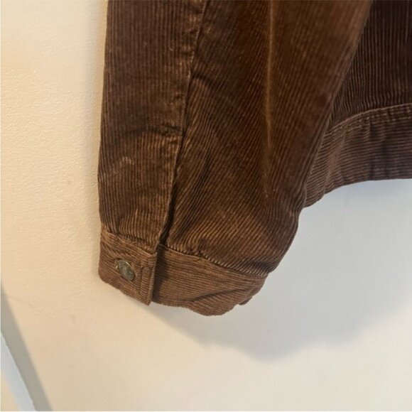 Y2K Barn Trucker Brown Corduroy Jacket with Black Faux Fur Collar Size XL - Picture 10 of 12
